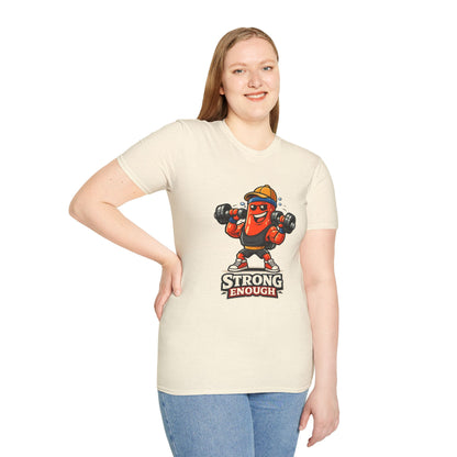 Strong Enough T-Shirt – Cute Dumbbell Gym Graphic Lightweight Cotton Tee