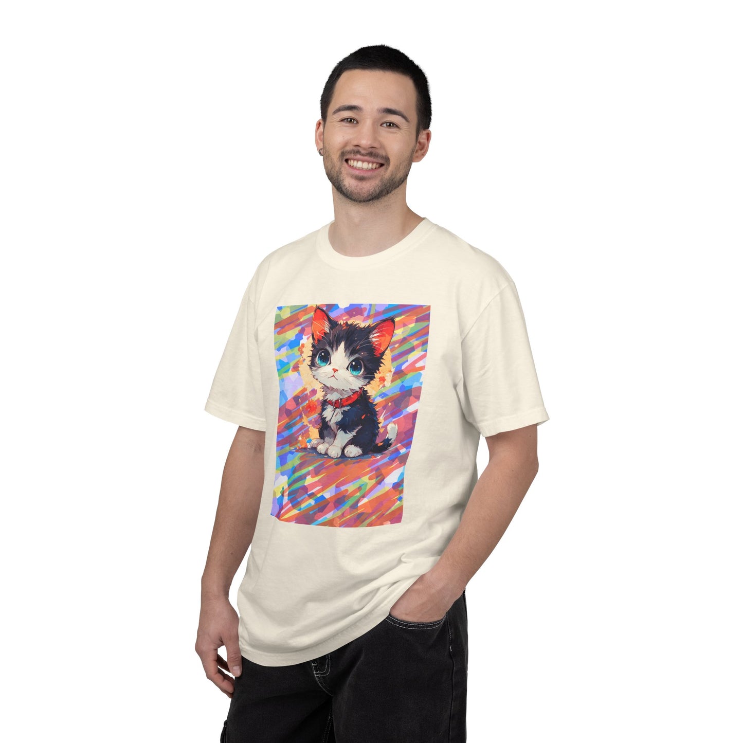 Cute Kawaii Kitten T-Shirt — Colorful Anime Cat Graphic Tee