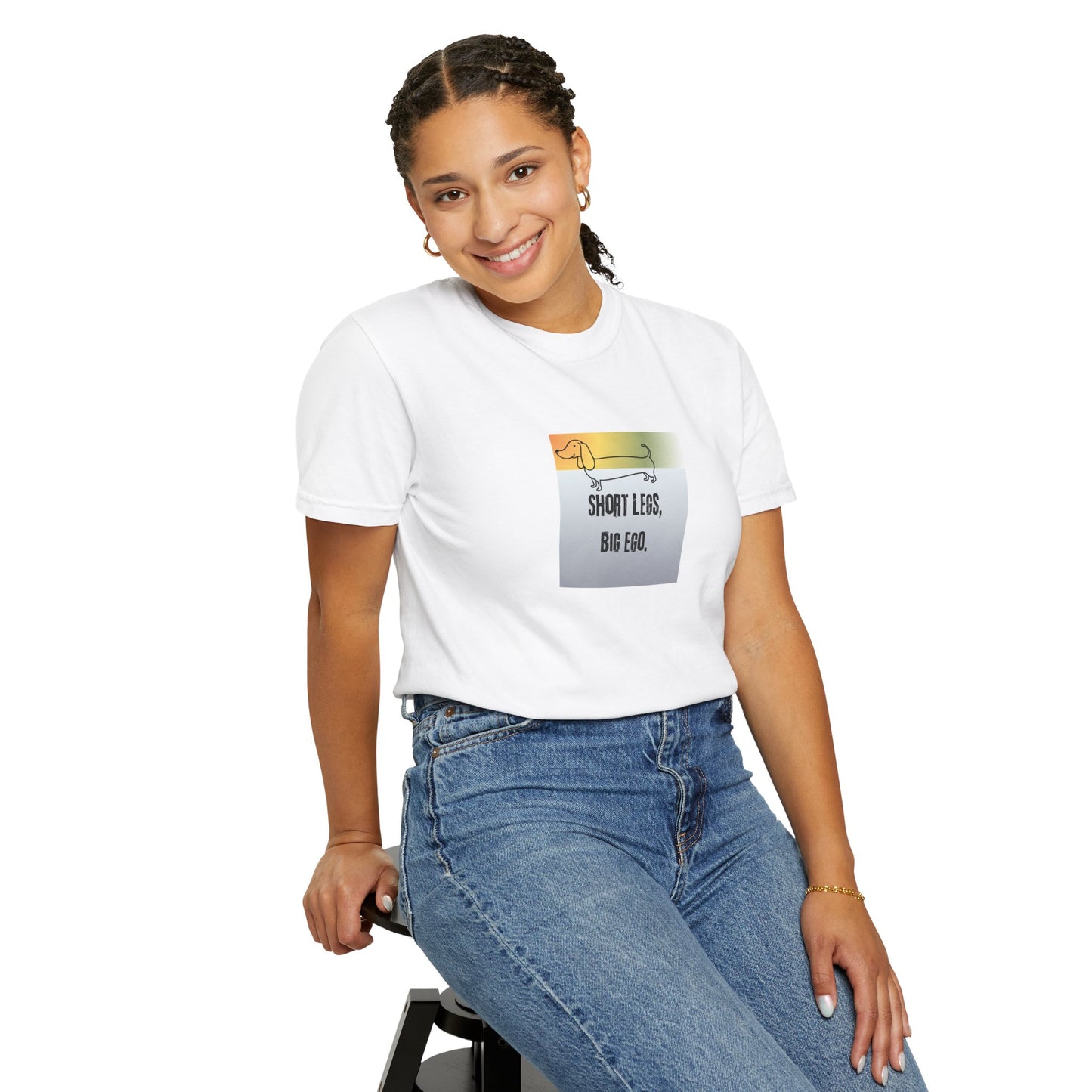 Dachshund Tee — "Short Legs, Big Ego" Graphic T-Shirt