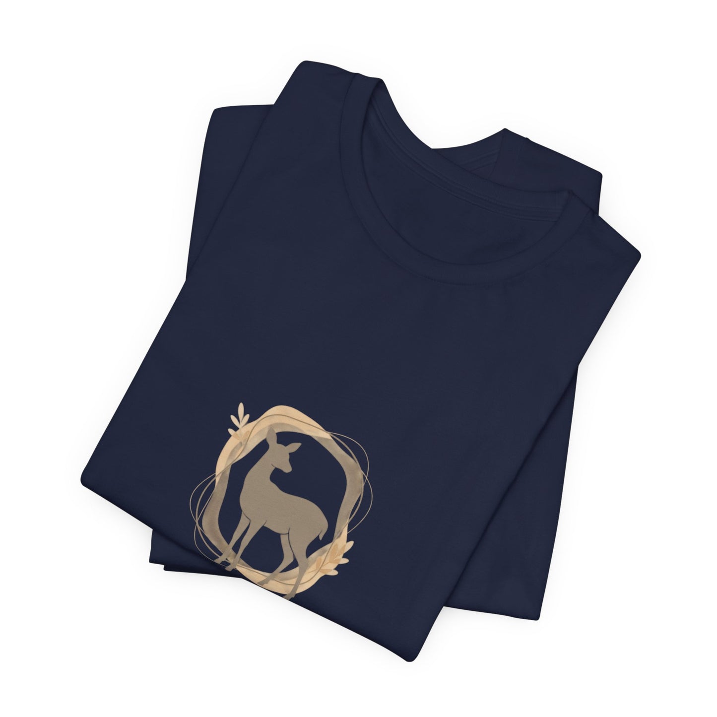 Minimal Deer Silhouette Tee | neutral animal spots, quiet nature pattern