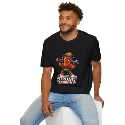 Strong Enough T-Shirt – Cute Dumbbell Gym Graphic Lightweight Cotton Tee