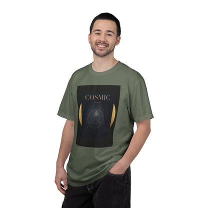 Cosmic Moon Phase T-Shirt — "COSMIC" Gold Celestial Graphic Tee