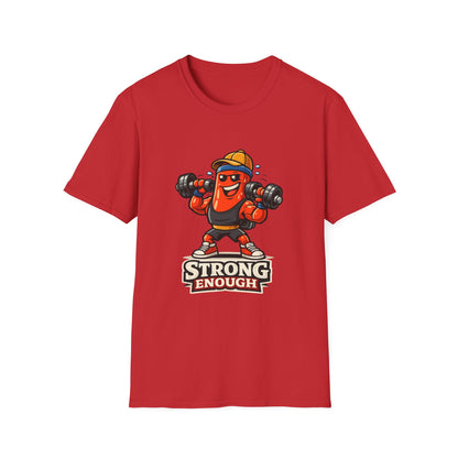 Strong Enough T-Shirt – Cute Dumbbell Gym Graphic Lightweight Cotton Tee