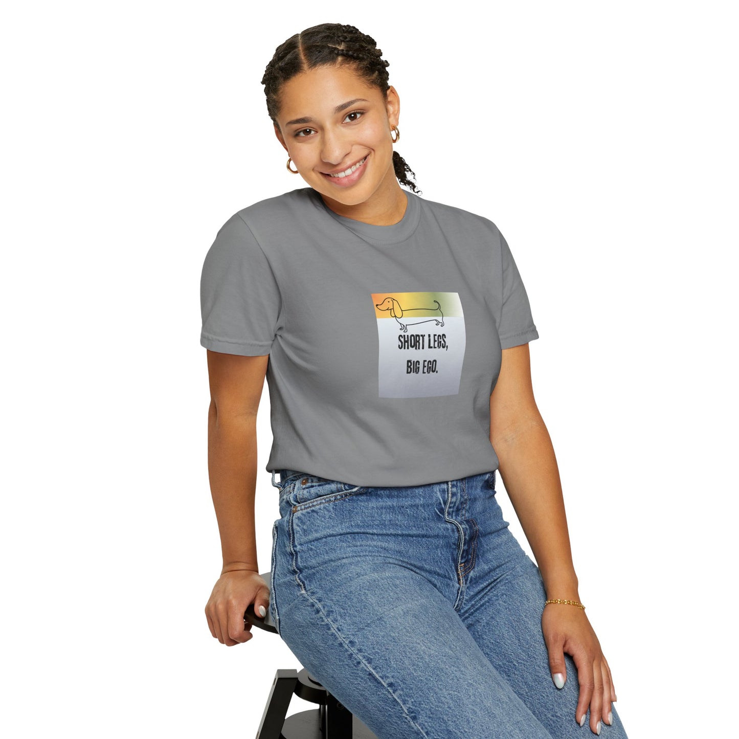 Dachshund Tee — "Short Legs, Big Ego" Graphic T-Shirt