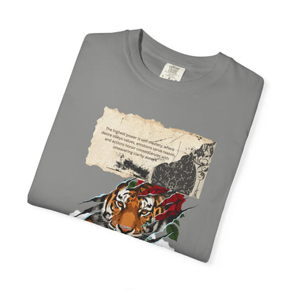 Tiger 'Power' Graphic T-Shirt — Vintage-Inspired Fierce Wildlife Tee