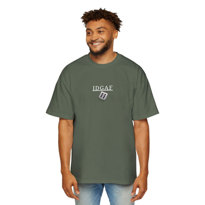 IDGAF Dice Graphic Tee — Bold Red Oversized Men’s T‑Shirt