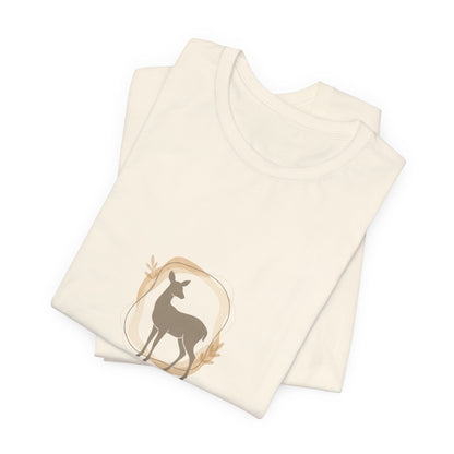 Minimal Deer Silhouette Tee | neutral animal spots, quiet nature pattern