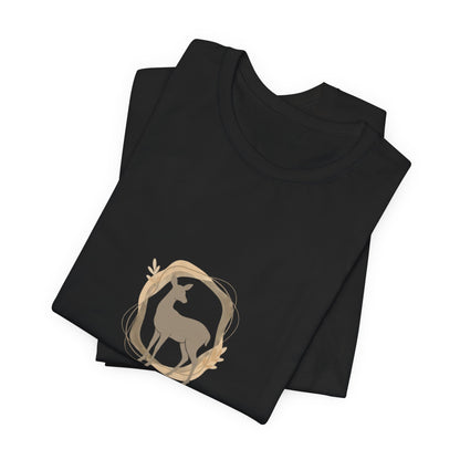 Minimal Deer Silhouette Tee | neutral animal spots, quiet nature pattern