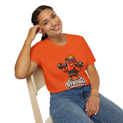 Strong Enough T-Shirt – Cute Dumbbell Gym Graphic Lightweight Cotton Tee