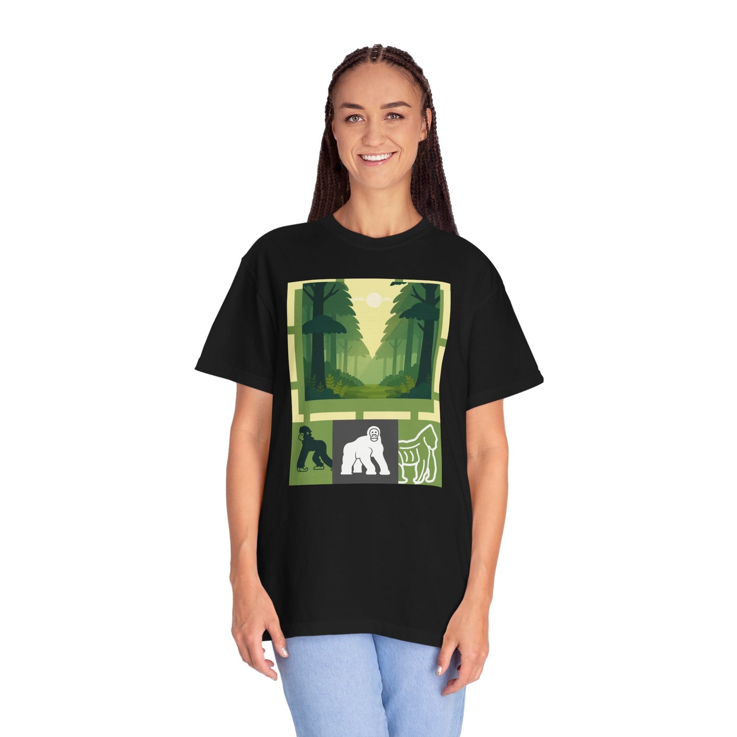 Sasquatch Forest Graphic T-Shirt — Bigfoot Nature Adventure Tee