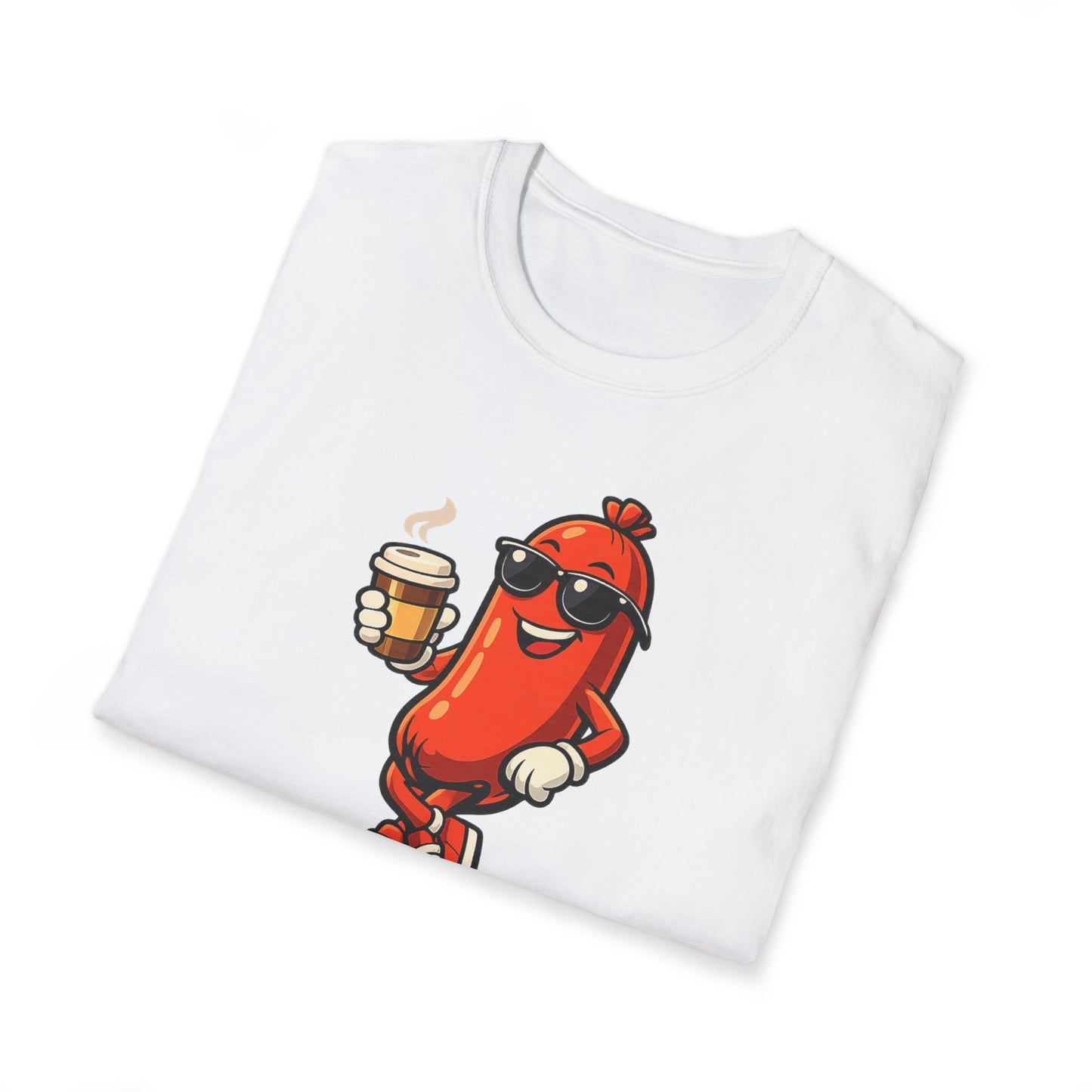Powered by Bad Decisions Funny T-Shirt – Hot Dog Coffee Graphic Cotton Tee