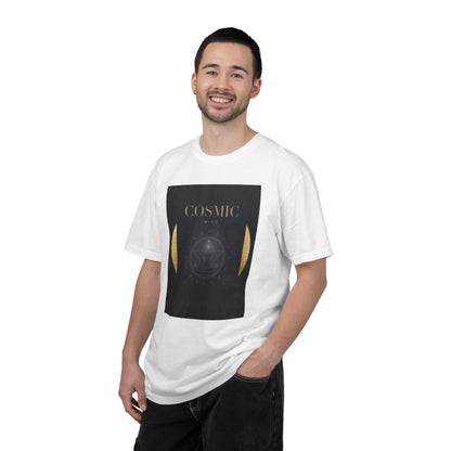 Cosmic Moon Phase T-Shirt — "COSMIC" Gold Celestial Graphic Tee