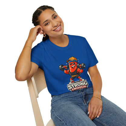 Strong Enough T-Shirt – Cute Dumbbell Gym Graphic Lightweight Cotton Tee
