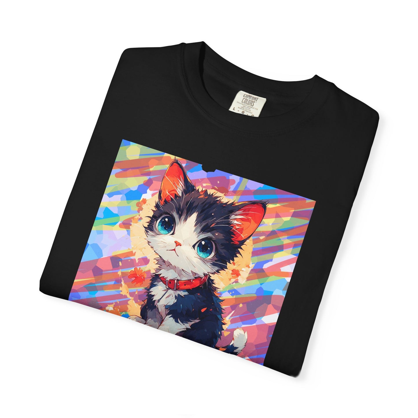 Cute Kawaii Kitten T-Shirt — Colorful Anime Cat Graphic Tee