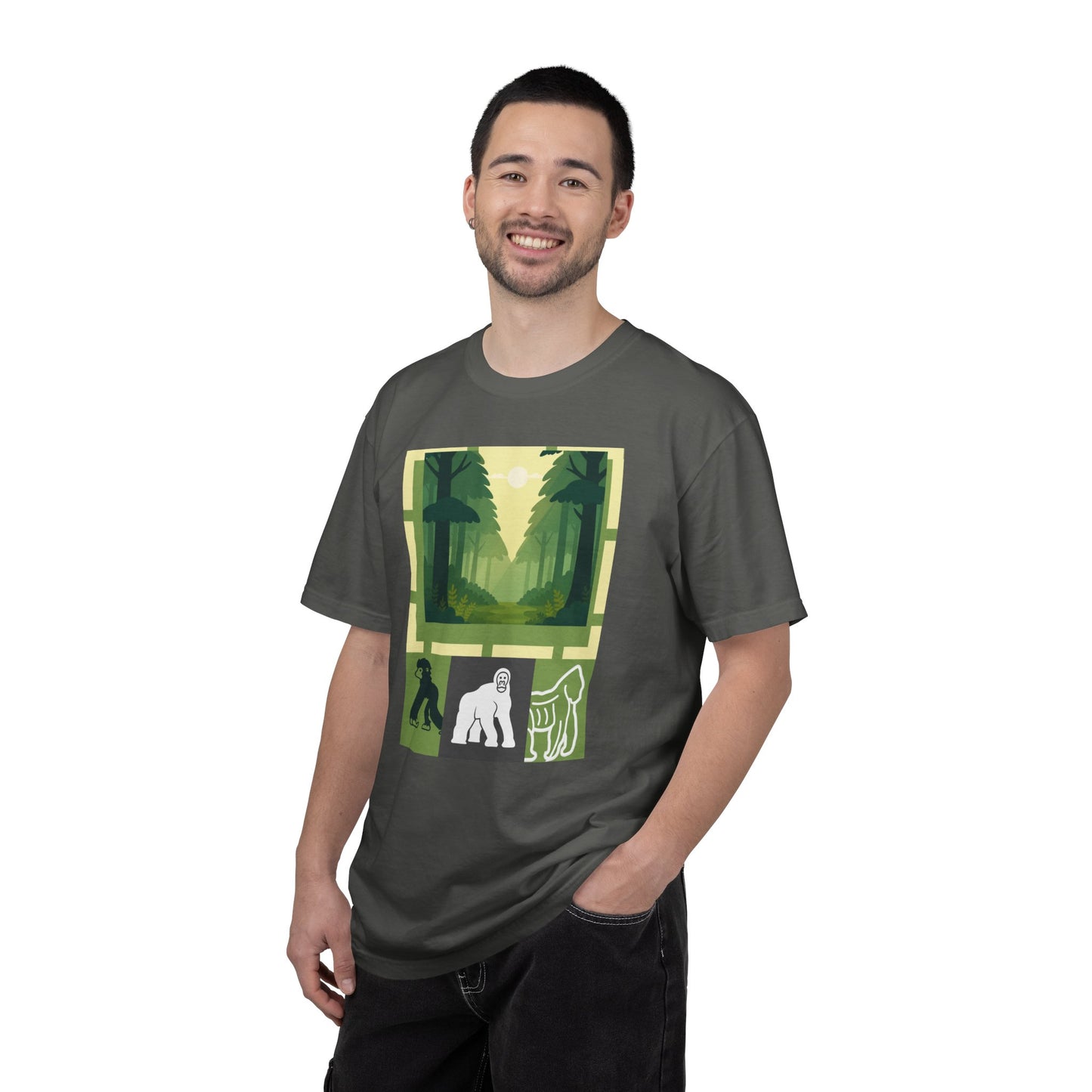Sasquatch Forest Graphic T-Shirt — Bigfoot Nature Adventure Tee