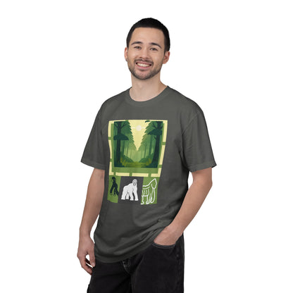 Sasquatch Forest Graphic T-Shirt — Bigfoot Nature Adventure Tee