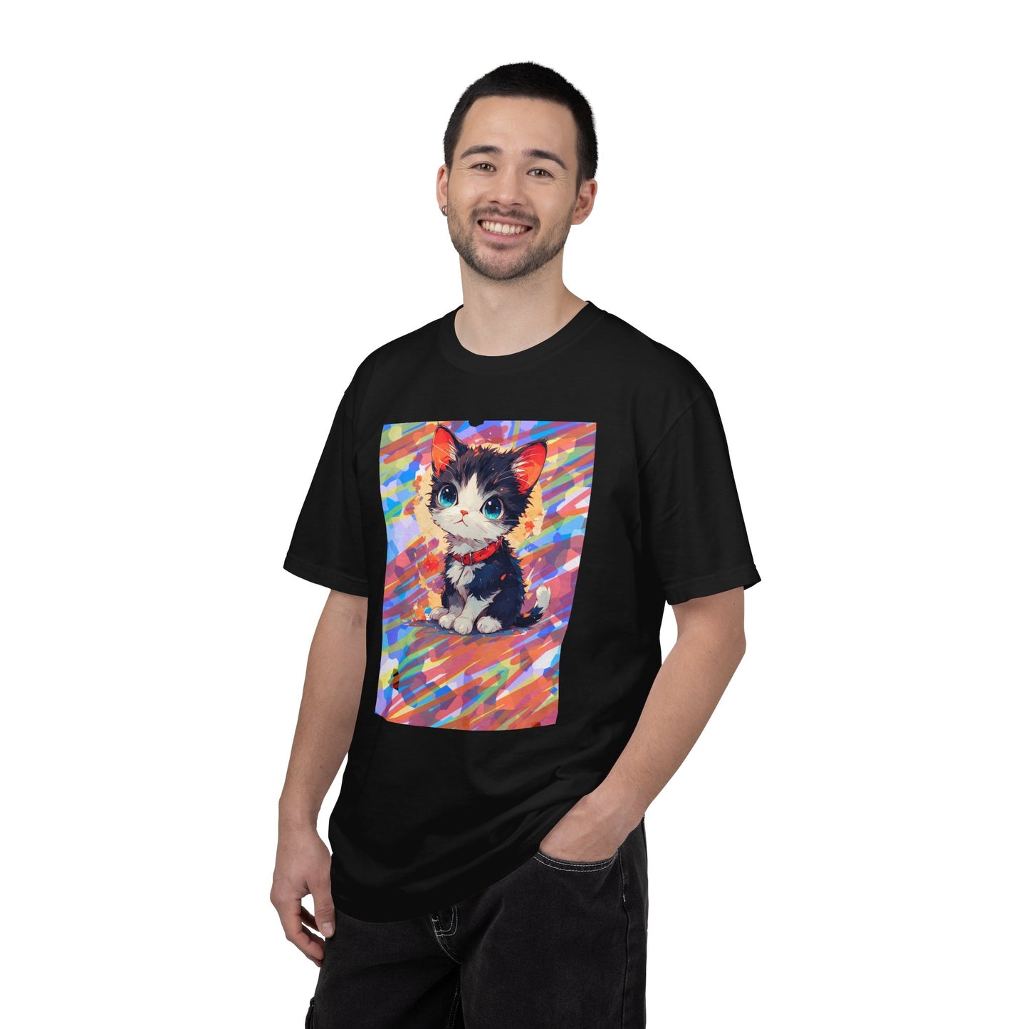 Cute Kawaii Kitten T-Shirt — Colorful Anime Cat Graphic Tee