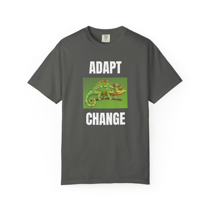 Adapt & Change Graphite T-Shirt — Chameleon Graphic Tee for Growth & Motivation