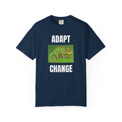 Adapt_Change_Navy_Blue_T-Shirt_Chameleon_Graphic_Tee_for_Growth_Motivation