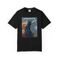 Black  Enigma Astral T-Shirt — Zodiac Wheel & Cosmic Raven Graphic Tee