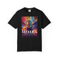 Black  Navy Blue Euphoria Psychedelic Art T-Shirt- Music festivals 2026