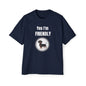 Dachshund Mini Graphic - Yes I'm friendly  Navy blue T-shirt