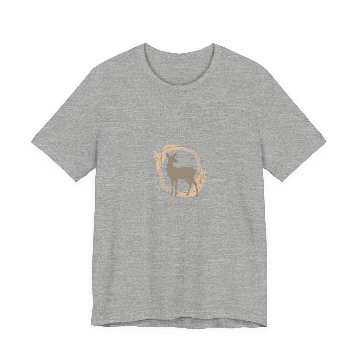 GRAY NATURAL BLACK_Minimal_Deer_Silhouette_Tee_neutral_animal_spots_quiet_nature_pattern
