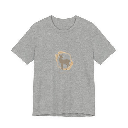 GRAY NATURAL BLACK_Minimal_Deer_Silhouette_Tee_neutral_animal_spots_quiet_nature_pattern