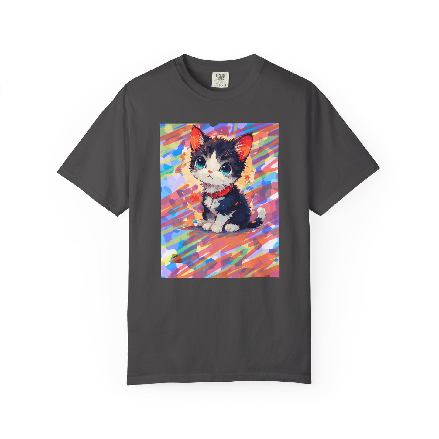 Graphite Cute Kawaii Kitten  T-Shirt Colorful Anime Cat Graphic Tee
