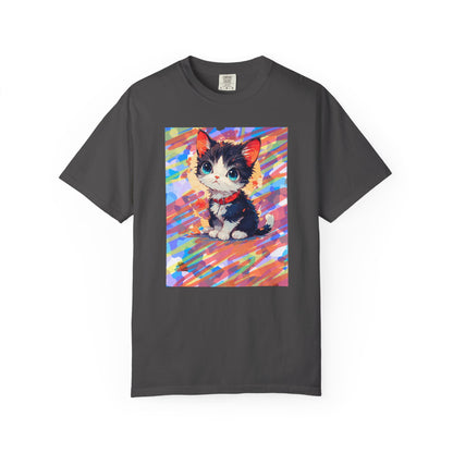 Graphite Cute Kawaii Kitten  T-Shirt Colorful Anime Cat Graphic Tee