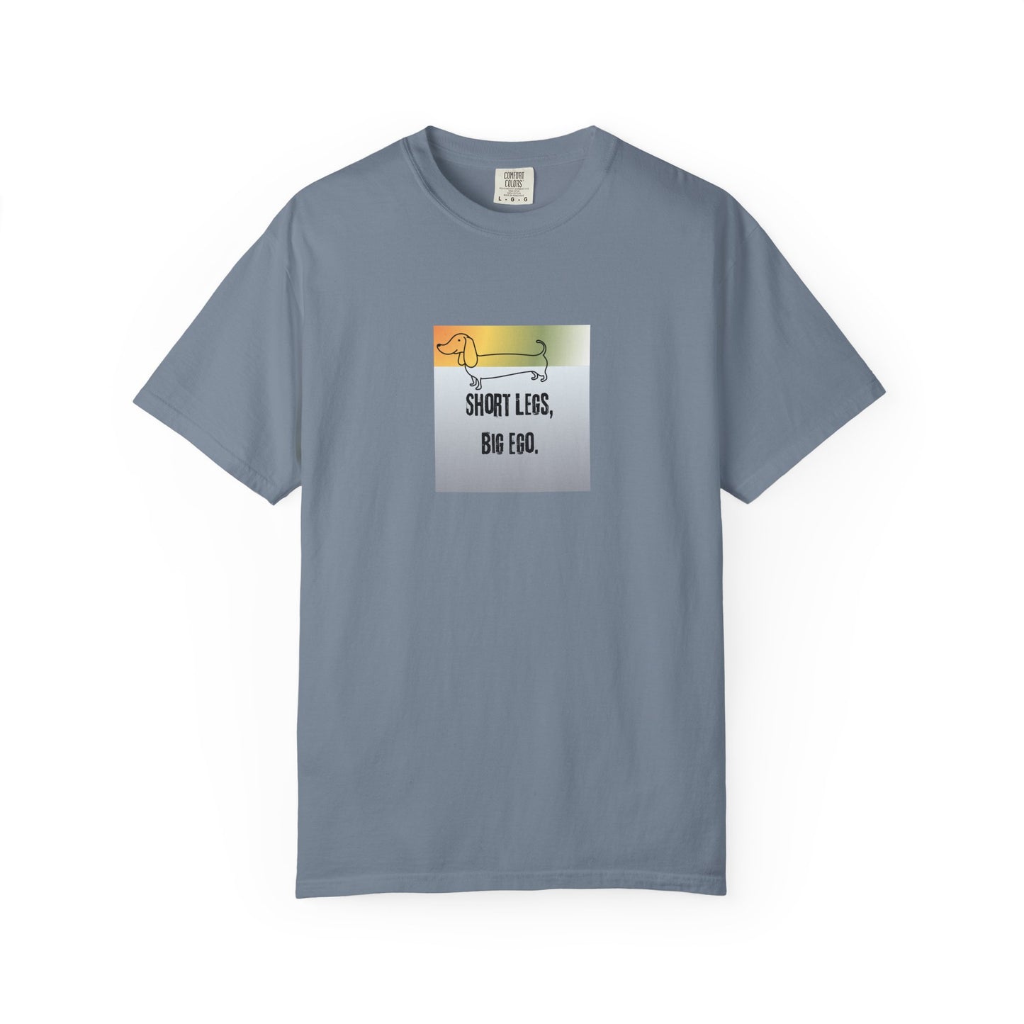 Grey  t-shirt with a short legs and big ego