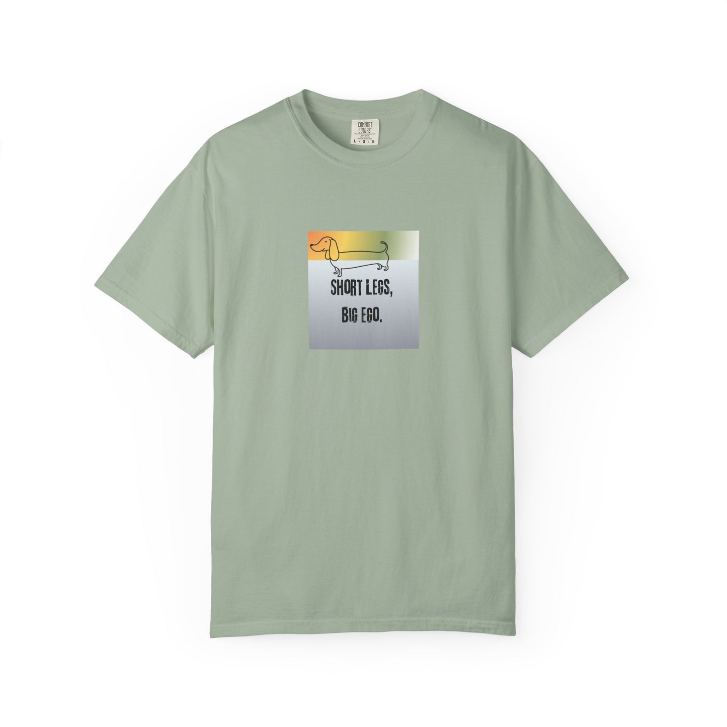 Light Green t-shirt with a graphic and text on a white background