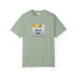Light Green t-shirt with a graphic and text on a white background
