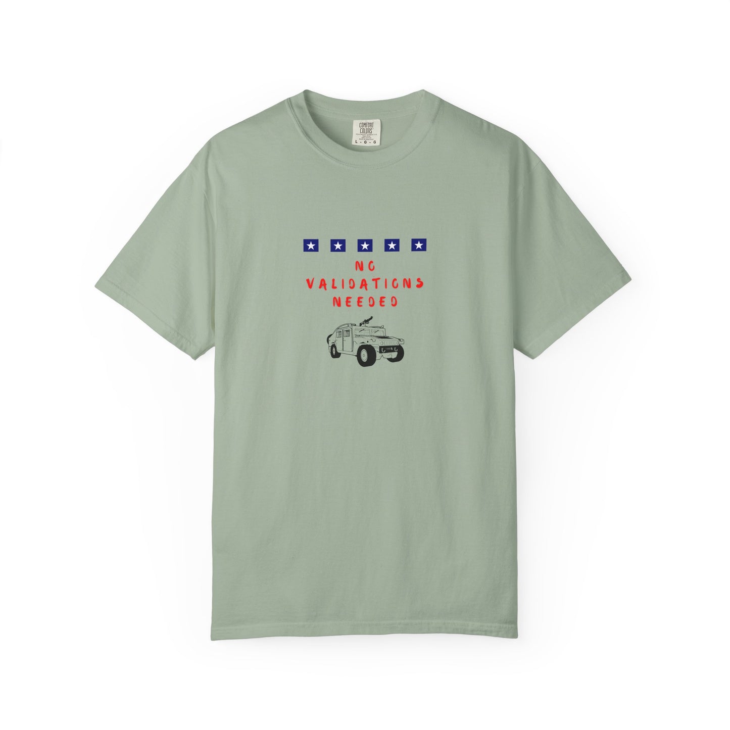 Light green  t-shirt with graphic design No validations Needed