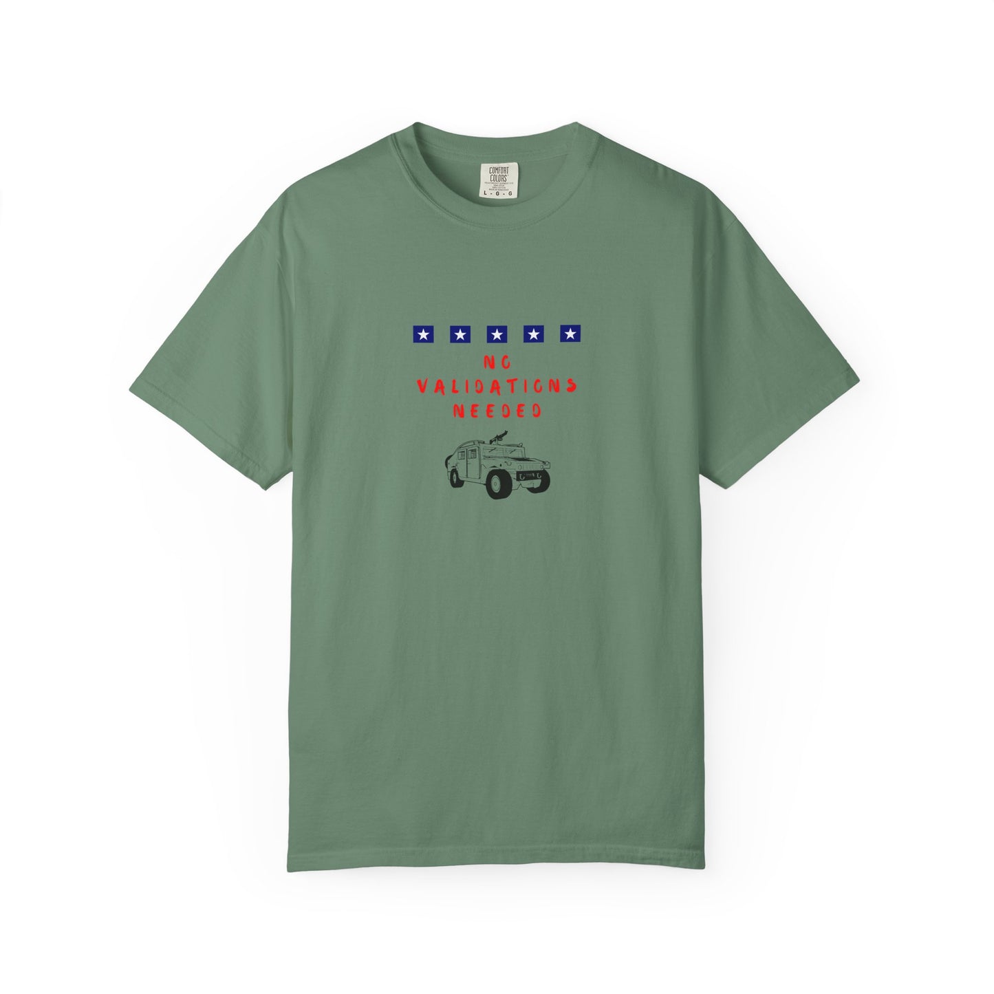 Military Light green  t-shirt with graphic design No validations Needed