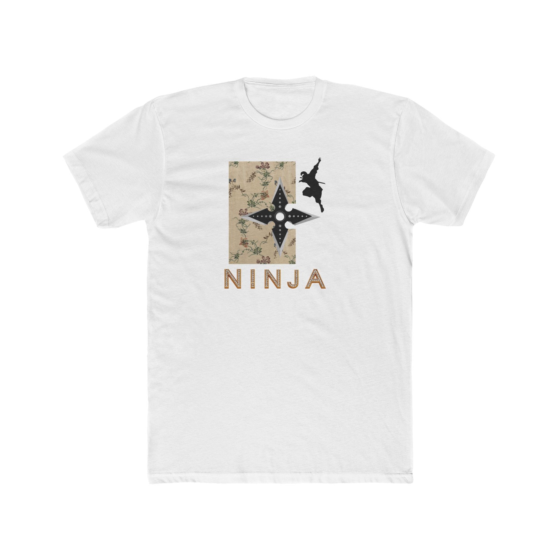 Ninja Shuriken Graphic Tee — Camouflage Star & Silhouette Shirt