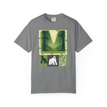 Pepper Sasquatch Forest Graphic T-Shirt Bigfoot Nature Adventure Tee