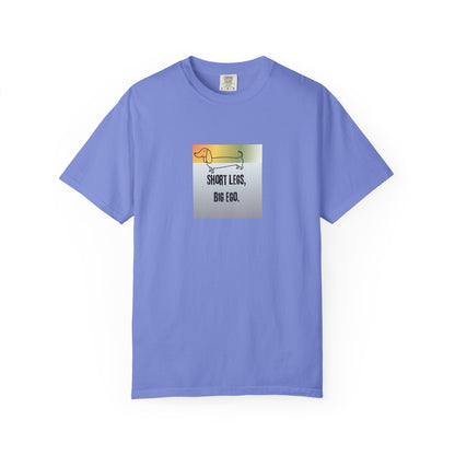 Purple  t-shirt with a short legs and big ego