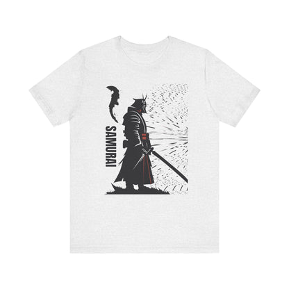 Samurai Graphic Tee - Katana Warrior Silhouette T-Shirt white