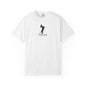 White t-shirt with black I may be long, but my patience is short 