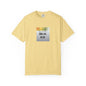 Yellow  t-shirt short legs, big ego dachshund