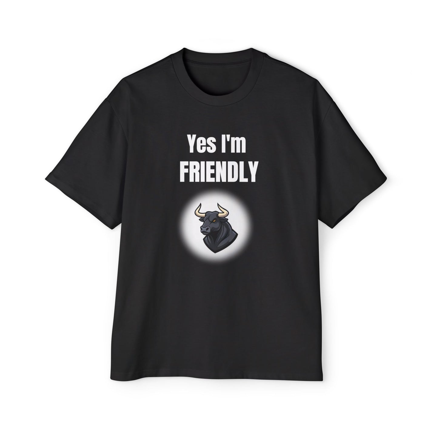Yes I'm Friendly Bull black T-shirt