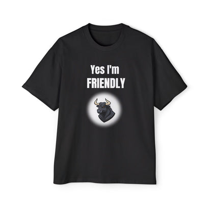 Yes I'm Friendly Bull black T-shirt