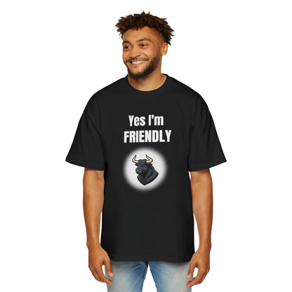 Yes I'm Friendly Bull black tee T-shirt