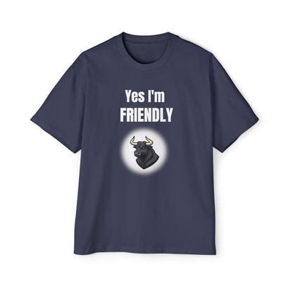 Yes I'm Friendly Bull blue jean T-shirt