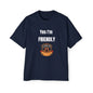 Yes I'm Friendly Dog — Funny Dachshund Sunglasses navy blue T-Shirt