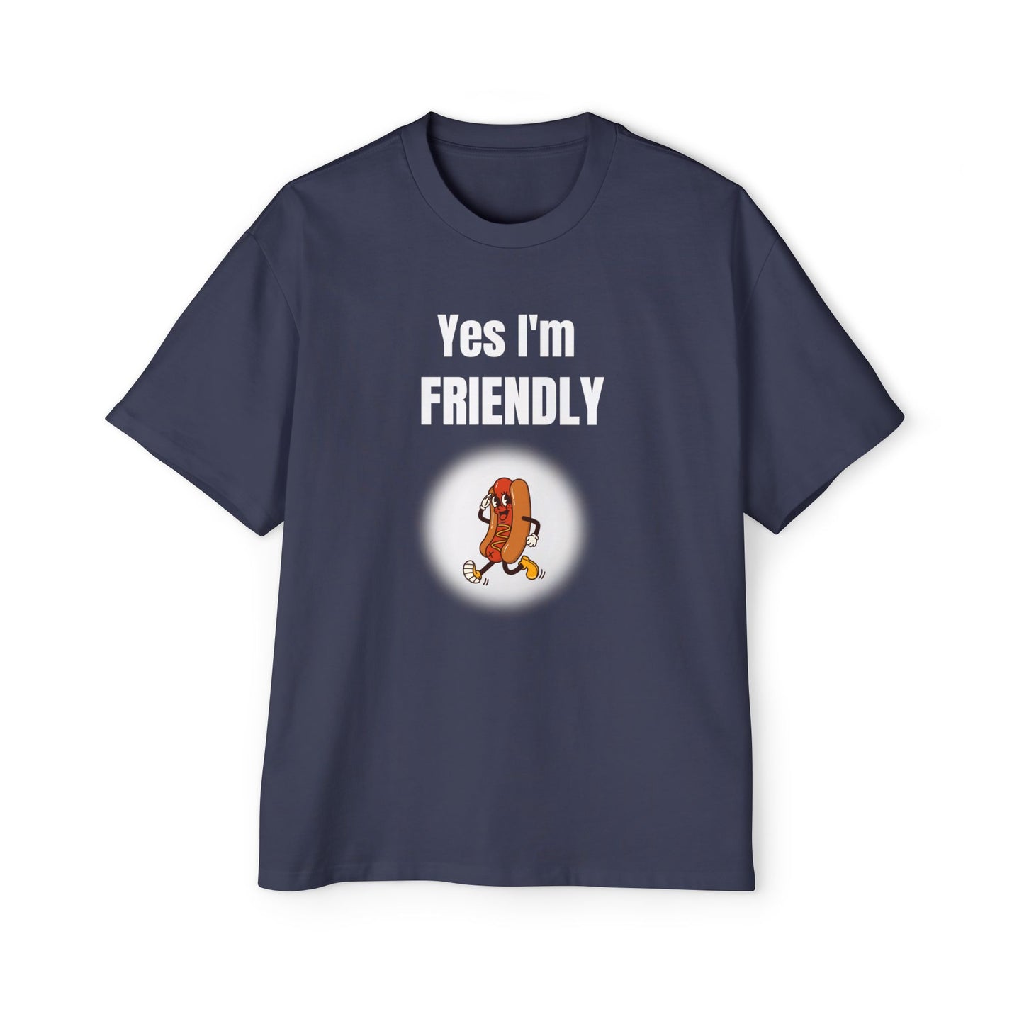 Yes I’m Friendly Hot Dog T-Shirt Jean blue