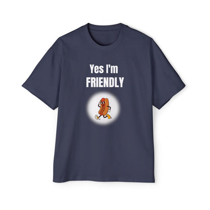 Yes I’m Friendly Hot Dog T-Shirt Jean blue