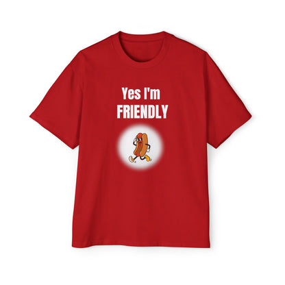 Yes I’m Friendly Hot Dog T-Shirt Red