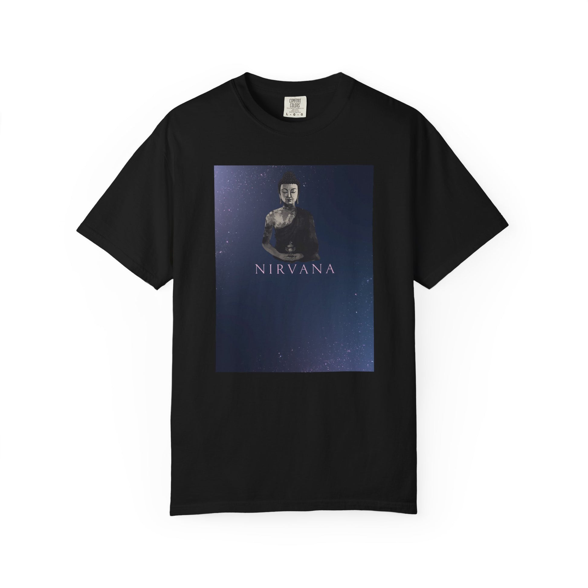 black  Nirvana Buddha Graphic T-Shirt